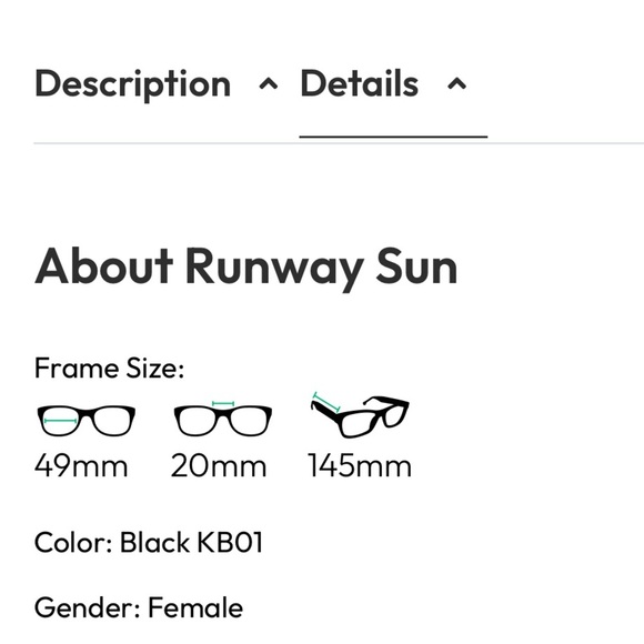 KITS Runway Sun Black Womens Sunglasses BRAND NEW - Picture 4 of 14